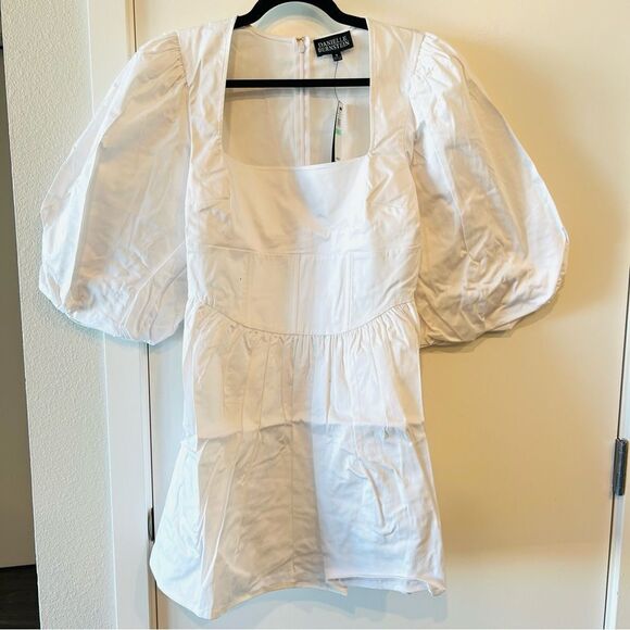 NWT WeWoreWhat Danielle Bernstein Faux Corset Bodice Puff Sleeve Mini Dress 2 - Picture 4 of 9
